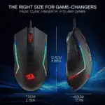 REDRAGON Trident Basic M616 RGB Gaming Mouse- Black - Image 3
