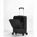 LEVELO Carry-On 20" Travel Luggage, Boarding Double Compartment - Black - Image 2