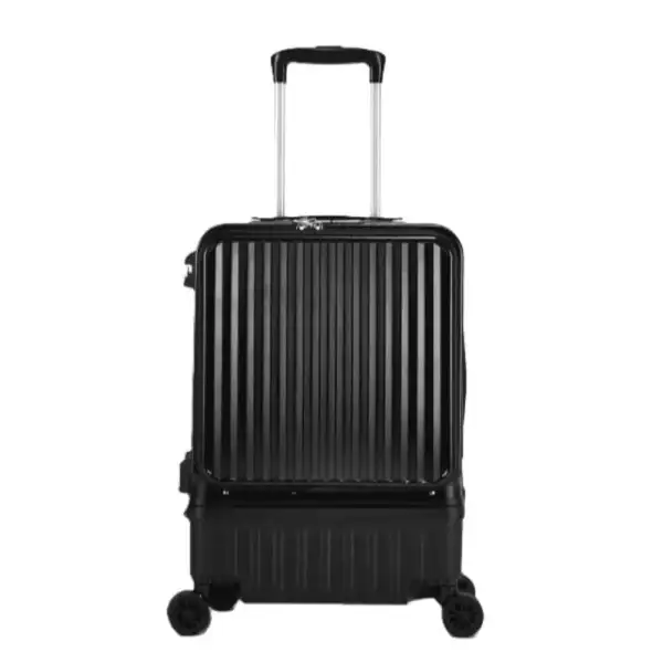 LEVELO Carry-On 20" Travel Luggage, Boarding Double Compartment - Black