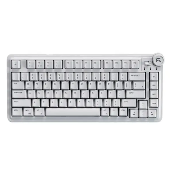 Cybeart Nighthawk 75 Wireless MkII Pre-Lubed Switches Tri-Mode Gaming Keyboard - White