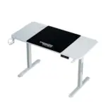 Twisted Minds Paradox Adjustable Gaming Desk, 120x60 cm, with Cup Shelf, Headphone Hook, Mousepad - White