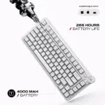 Cybeart Nighthawk 75 Wireless MkII Pre-Lubed Switches Tri-Mode Gaming Keyboard - White - Image 2