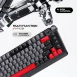 Cybeart Nighthawk 75 Wireless MkII Pre-Lubed Switches Tri-Mode Gaming Keyboard - Black - Image 6