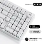 Cybeart Akula 99 Compact Full-Size Tri-Mode Gaming Keyboard - White - Image 2