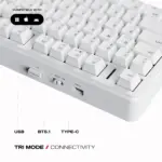 Cybeart Akula 99 Compact Full-Size Tri-Mode Gaming Keyboard - White - Image 4