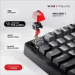 Cybeart Nighthawk 75 Wireless MkII Pre-Lubed Switches Tri-Mode Gaming Keyboard - Black - Image 3