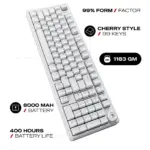 Cybeart Akula 99 Compact Full-Size Tri-Mode Gaming Keyboard - White - Image 3