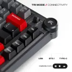 Cybeart Nighthawk 75 Wireless MkII Pre-Lubed Switches Tri-Mode Gaming Keyboard - Black - Image 2