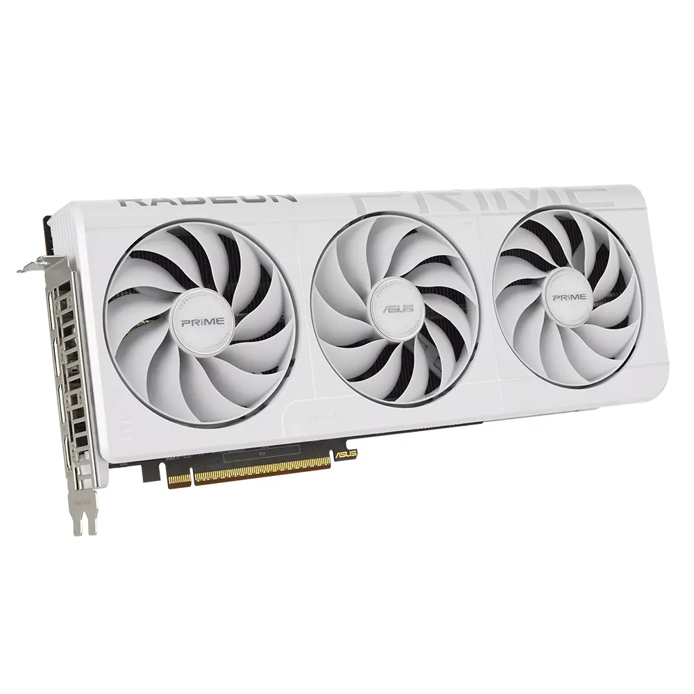 lkfw ASUS Prime Radeon RX 9070 XT إصدار أبيض بكسر سرعة OC كارت شاشة 16GB GDDR6 - الصورة 1