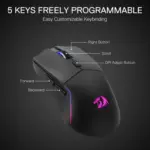Redragon M730-wl Naga  3 Modes Wireless Gaming Mouse - Image 4