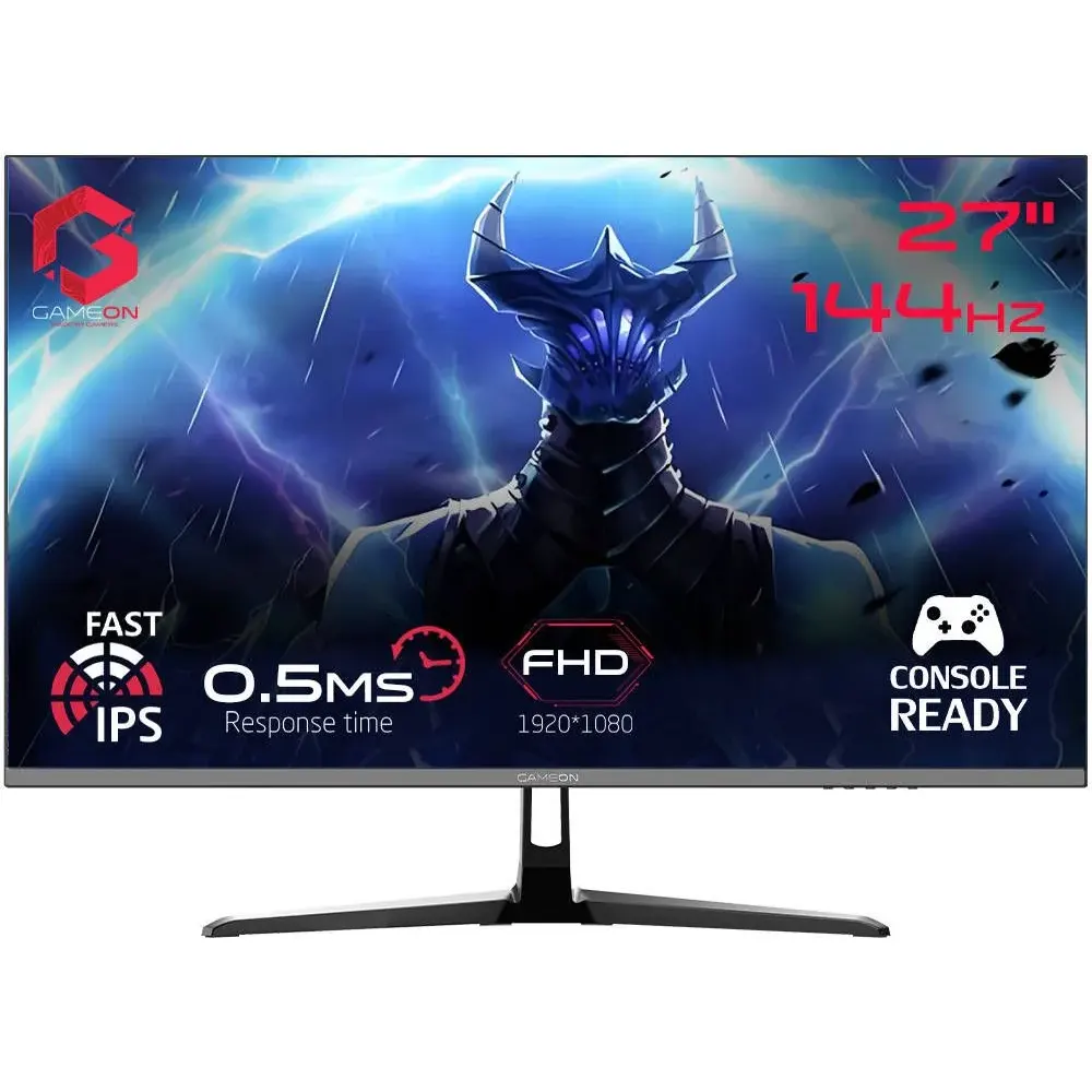 l;krf GameOn Essential Series شاشة ألعاب، شاشة IPS بحجم 27 بوصة، دقة FHD، و144 هرتز - سوداء - الصورة 1