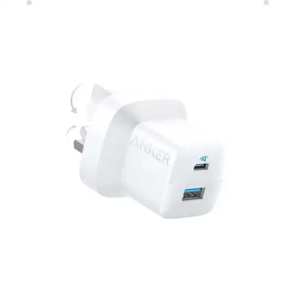 Anker 323 Charger Adapter with Type C to Lightning Cable, 33W - White