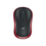 Logitech - M185 Wireless Optical Mouse, Black / Red