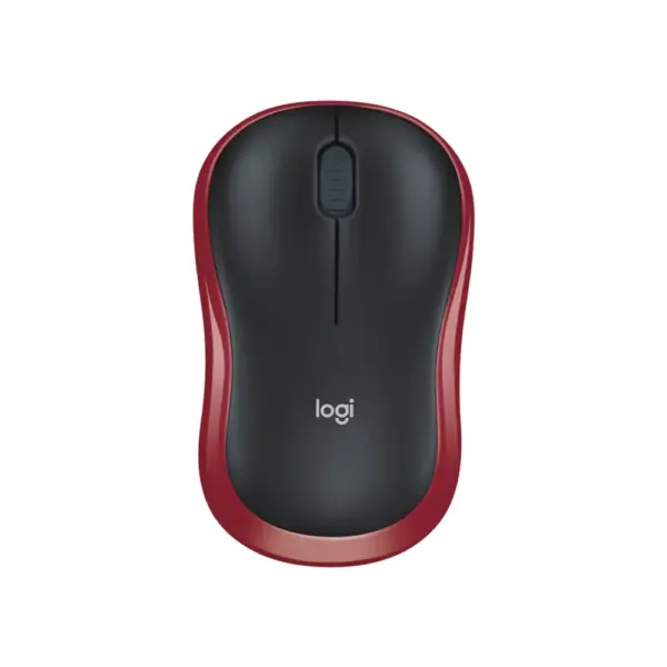 Logitech - M185 Wireless Optical Mouse, Black / Red