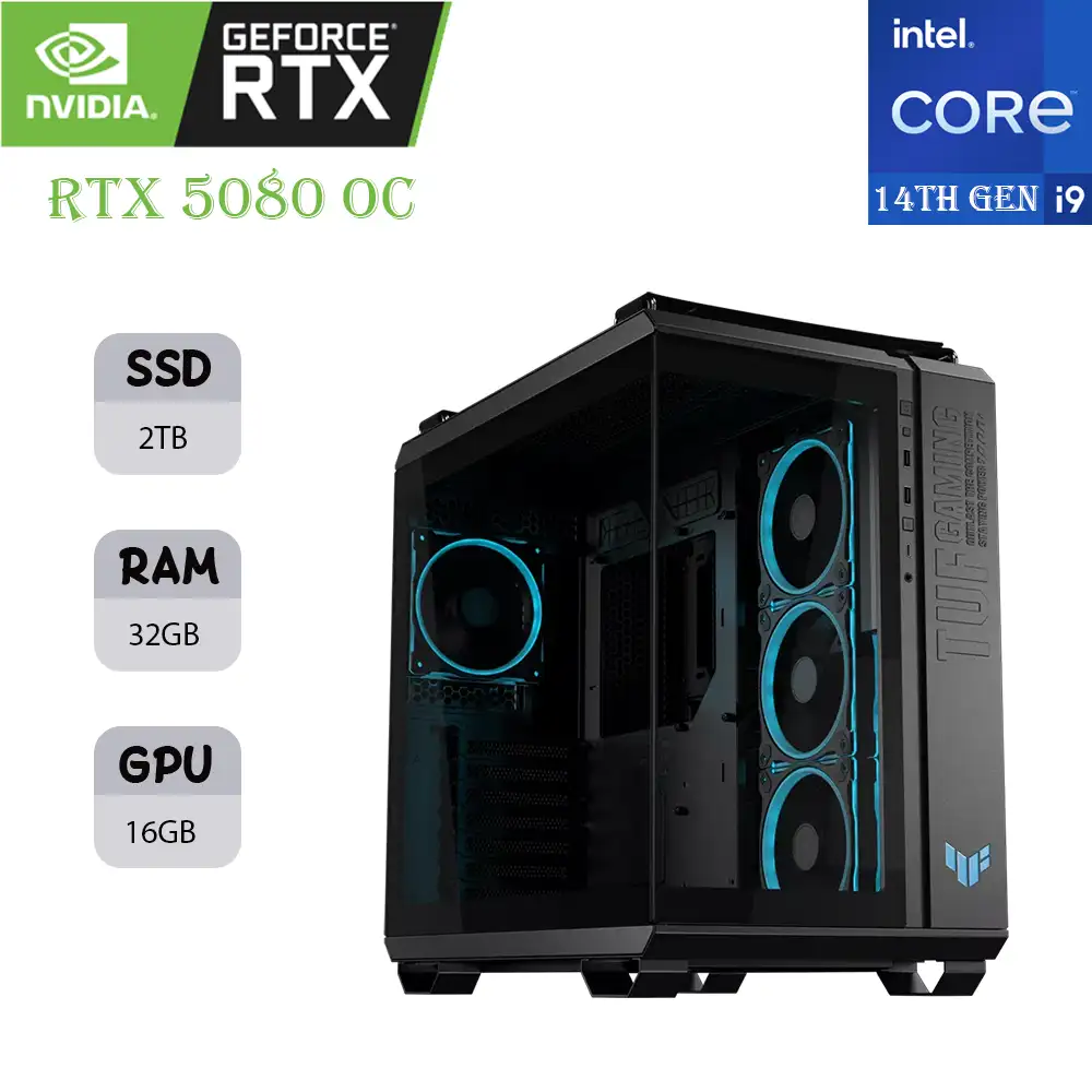 463546547 ASUS TUF GAMING PC | INTEL I9-14KF | RTX 5080 OC 16GB | 32GB RAM | 2TB SSD - Image 1