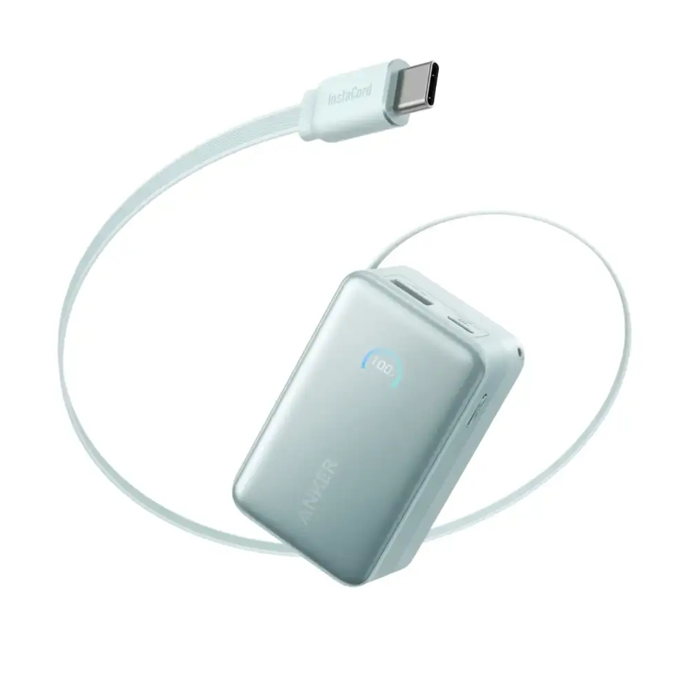 addasfdsfasdjh Anker Nano 10000mAh 45W Power Bank with Retractable USB-C - Green - Image 1