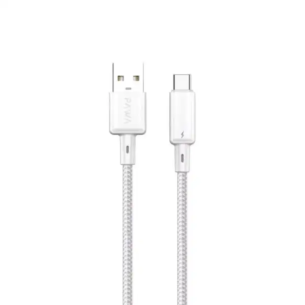 PAWA 3A USB-A TO TYPE-C Quick Charging Braided Cable PW122 - White