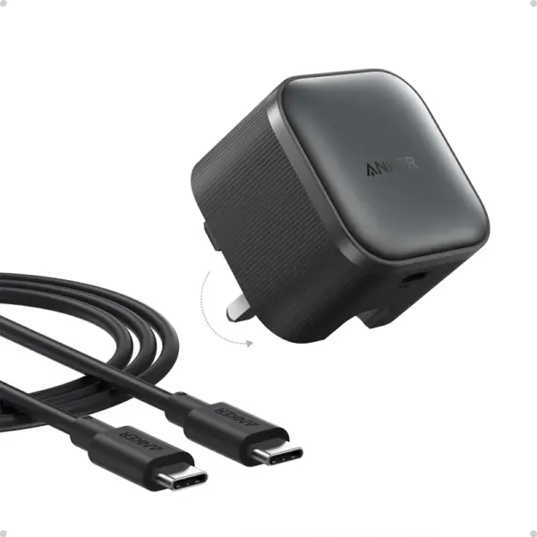 Anker Nano Charger (45W) With USB-C Cable - Black