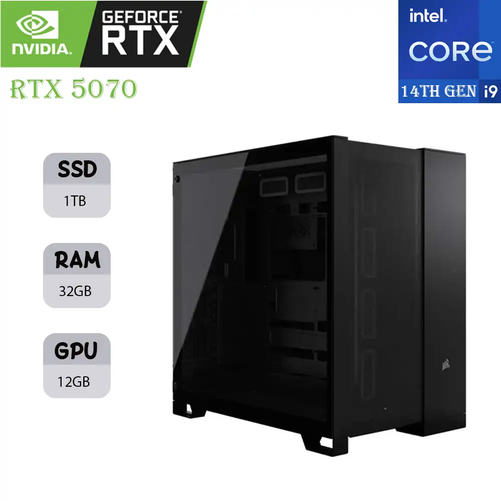 dfgreeh (1) CORSAIR 6500D GAMING PC | INTEL I9-14KF | RTX 5070 OC 12GB | 32GB RAM | 1TB SSD - Image 1