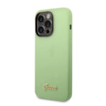 Guess Silicone PC Camera Script Logo Hard Case for iPhone 14 Pro (6.1") - Green - Image 3