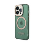 Guess MagSafe case Gold Outline Translucent for iPhone 14 Pro 6.1" - Green/kaki - Image 3