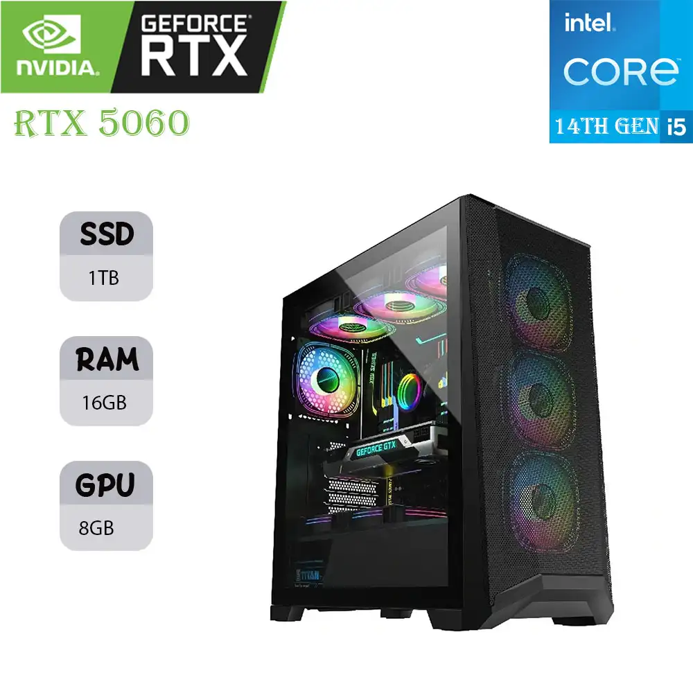 efwwferg (1) LOVINGCOOL LC-B100 GAMING PC | INTEL I5-14F | RTX 5060 ELITE 8GB | 16GB RAM | 1TB SSD - Image 1