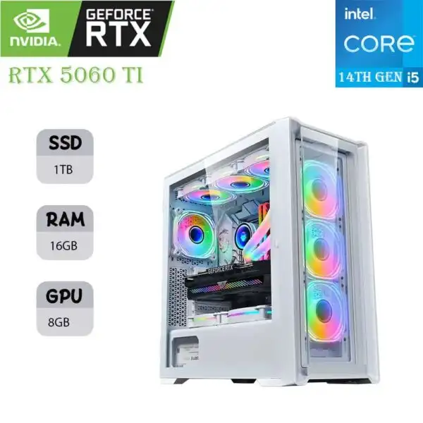 LOVINGCOOL LC-360J GAMING PC | INTEL I5-14F (14th gen) | RTX 5060 TI 8GB | 16GB RAM | 1TB SSD
