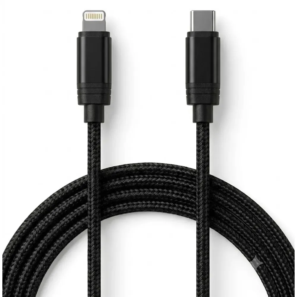 ijsd كابل شحن سريع شيتيك من USB-C إلى Lightning بقوة 27 واط وطول 1 متر - اسود - الصورة 1