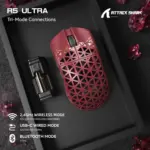 Attack Shark R5 Ultra Carbon Fiber Wireless 8k Paw3950max Gaming Mouse - Red - Image 3