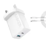 Anker 20W Dual Port High Speed Charger with USB-C Cable - White