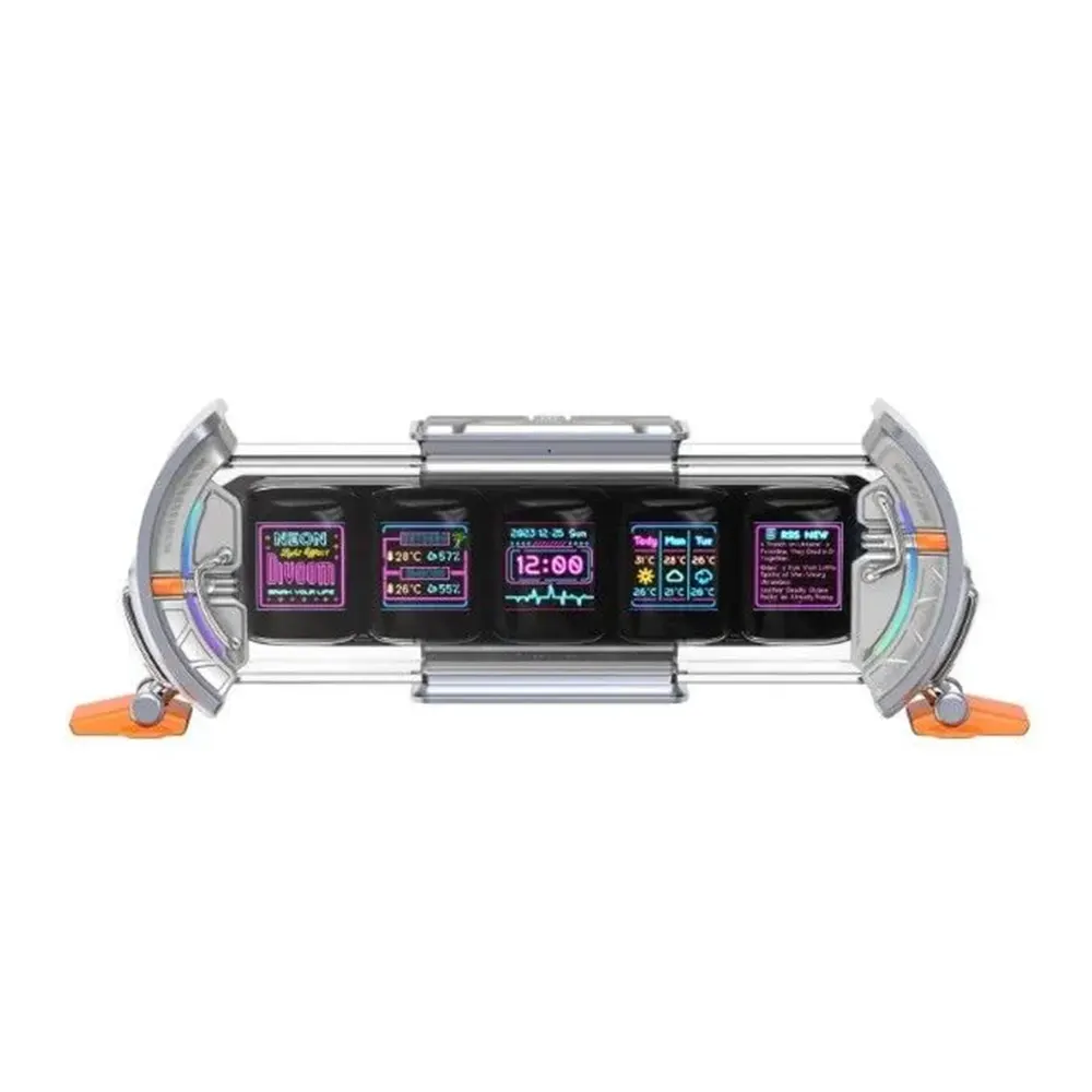 kldew Divoom Times Gate Pixel Art Informative Display - Silver Gray - Image 1
