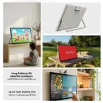 Porodo Naspanora Portable Smart Tablet with Stereo Speakers & 10-Point Touch - White - Image 4