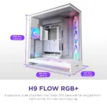 NZXT H9 Flow RGB+ ATX Mid Tower Gaming Case – White - Image 2