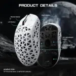 Attack Shark R5 Ultra Carbon Fiber Wireless 8k Paw3950max Gaming Mouse - White - Image 5