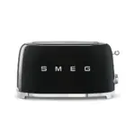⁦محمصة خبز من Smeg على طراز الخمسينيات، 4 شرائح، بفتحتين طويلتين - أسود لامع⁩ - الصورة ⁦2⁩