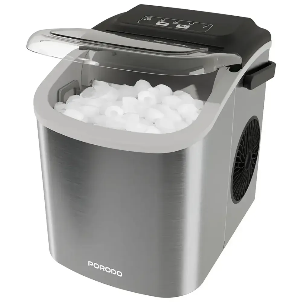 lk2d23 Porodo Lifestyle Instant Bullet Ice Maker - Silver - Image 1