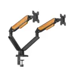 Andaseat Stealth II Duo A6D-2S Ergonomic Monitor Arm - Black/Orange - Image 2