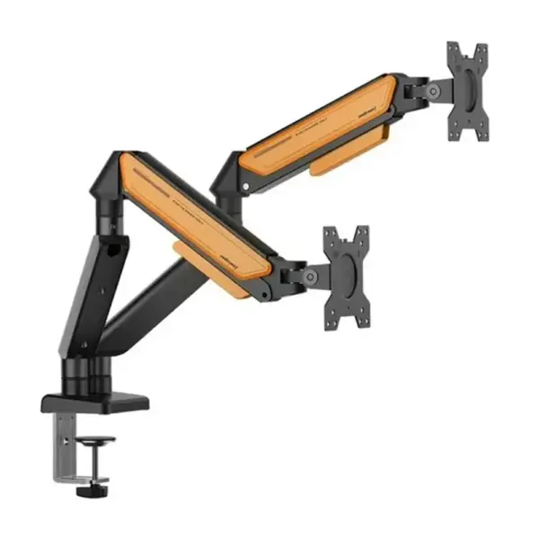 Andaseat Stealth II Duo A6D-2S Ergonomic Monitor Arm - Black/Orange