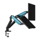 Andaseat Stealth II Duo A6D-2S Ergonomic Monitor Arm - Black/Blue - Image 3