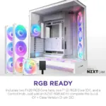 NZXT H9 Flow RGB+ ATX Mid Tower Gaming Case – White - Image 4