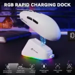 Attack Shark G3 Pro Tri-mode Wireless Gaming Mouse With Charge Dock 25000 Dpi Ultra Lightweight - White - Image 2