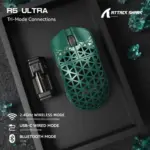 Attack Shark R5 Ultra Carbon Fiber Wireless 8k Paw3950max Gaming Mouse - Green - Image 3