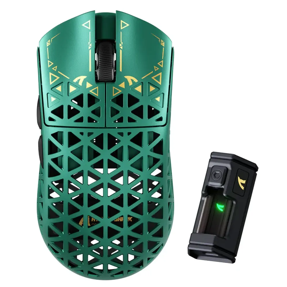 okd3 Attack Shark R5 Ultra Carbon Fiber Wireless 8k Paw3950max Gaming Mouse - Green - Image 1