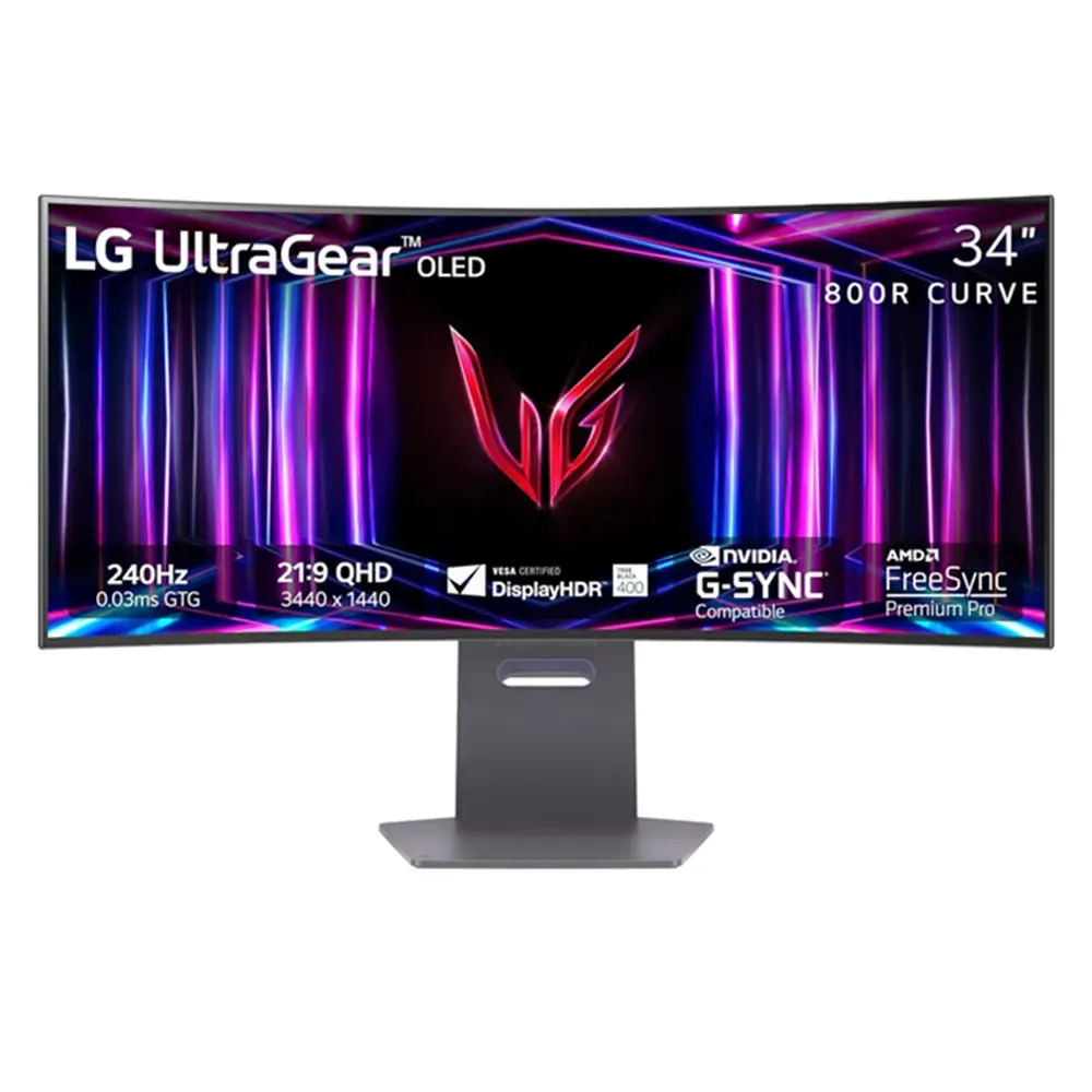 okdew Lg 34-inch Ultragear Oled Wqhd 240hz 0.03ms G-sync Compatible 800r Curved Gaming Monitor (Open Box) - Image 1
