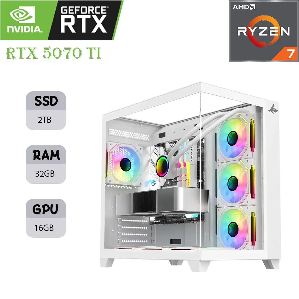 owekmdlmwsfc (1) SHARX PROFIN GAMING PC | AMD 7 9800X 3D | RTX 5070 TI 16GB | 32GB RAM | 2TB SSD - Image 1