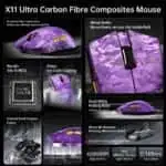 ATTACK SHARK X11 Ultra Wireless Gaming Mouse - Purple - Image 4