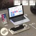 Attack Shark Keyboard RGB Linear Wireless Cheese White + Blueberry Switches (Arabic) - Image 3