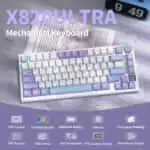 ATTACK SHARK X820Ultra Tri-mode Gasket Mechanical Keyboard - Star White + Shark Switch (Arabic) - Image 2