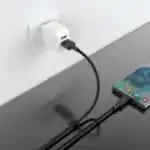 PAWA 3A USB-A TO TYPE-C Quick Charging Braided Cable PW122  - Black - Image 3