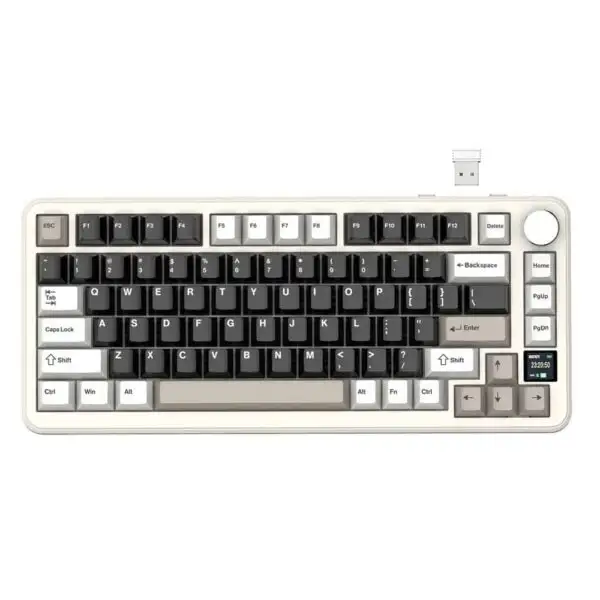 Attack Shark Keyboard RGB Linear Wireless Cheese White + Blueberry Switches (Arabic)